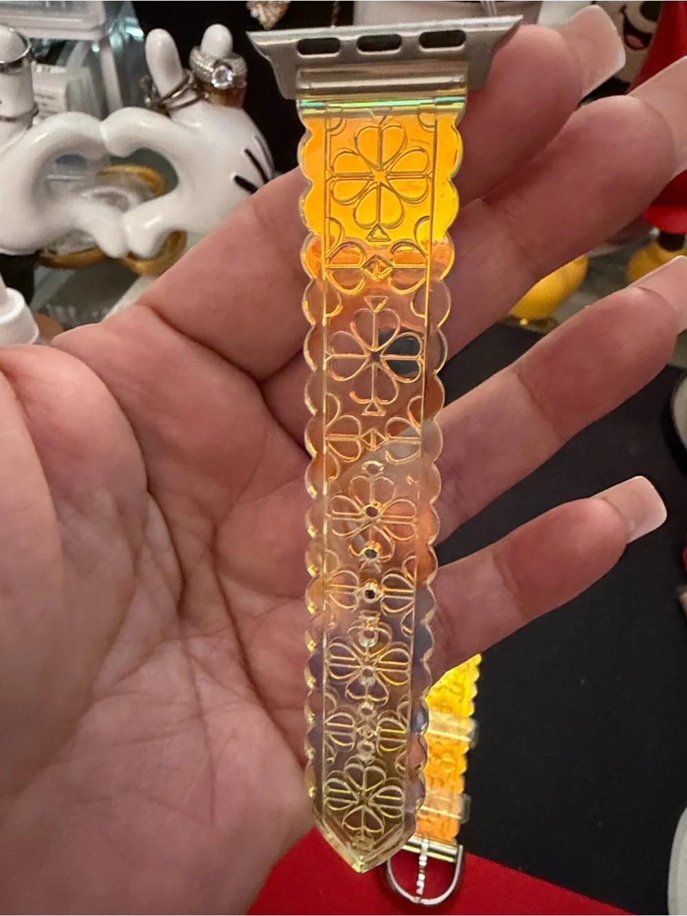 kate spade iridescent gold floral Apple Watch plastic silicone  band
